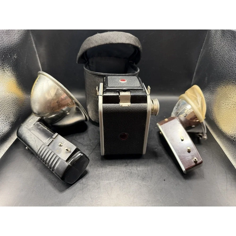 Kodak Duaflex III Vintage TLR Camera w Flash Units‎ Case